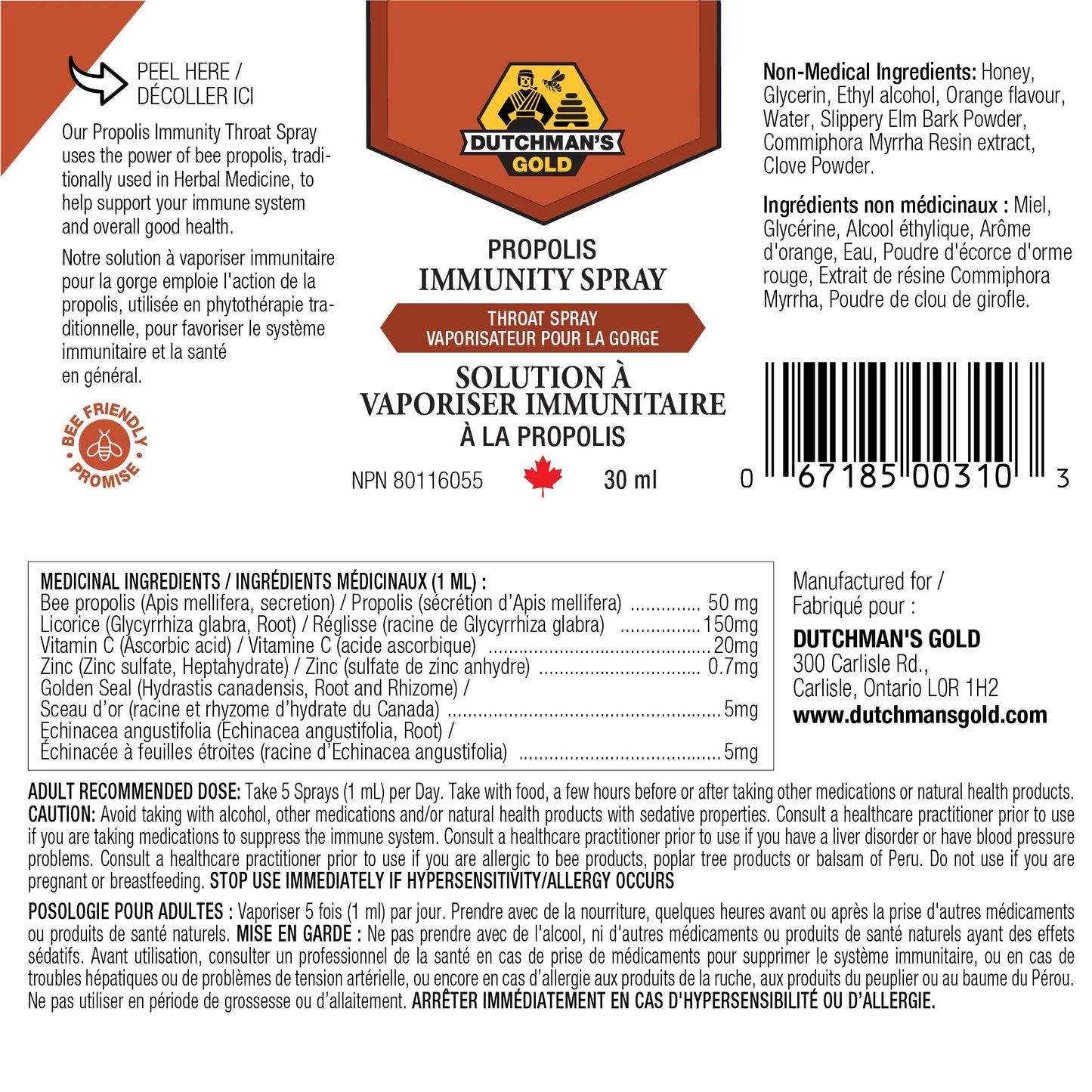 Propolis Immunity Throat Spray-Orange Flavour